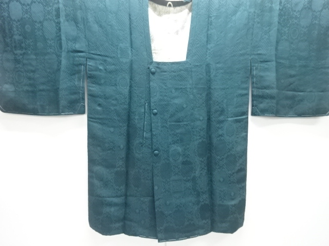 JAPANESE KIMONO / UNUSED MICHIYUKI COAT / WOVEN FLOWER CREST